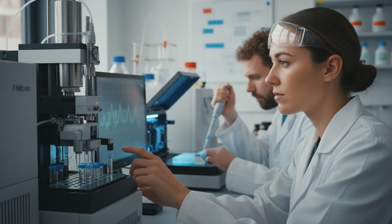 Laboratory equipment analyzing samples for quality verification